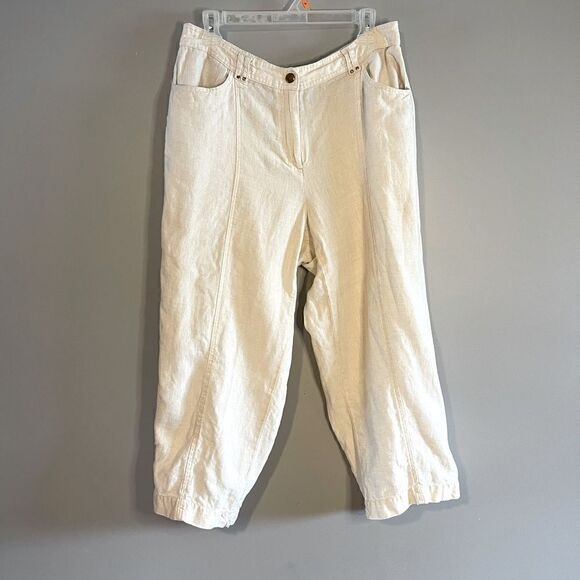 JM Collection Linen Capris | SZ 12 - Picture 1 of 11